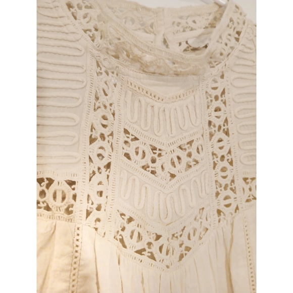 JENNIFER & GRACE Cottagecore Crochet Lace Blouse L - Picture 3 of 5